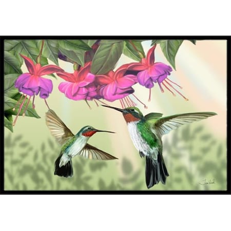Carolines Treasures Carolines Treasures PTW2051JMAT Fuchsia And Hummingbirds Indoor & Outdoor Mat; 24 x 36 in. PTW2051JMAT